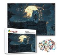 Puzzle Lupo Puzzle 3000 Pezzi Luna, Adulti e Adolescente Divertente Giocattolo per Giocare, Impegnativi Impossibile Jigsaw con Poster e Borsa Chiusa per Decorazioni Casa Parete, Regalo Donna Uomo J-6