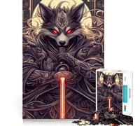 Puzzle Lupo Samurai con Spada Laser Rossa per Adulti,1000 Pezzi,Gioco di Abilità e Pensiero,Taglio di Precisione,Sfida Divertente per il Tempo Libero (38x52cm)