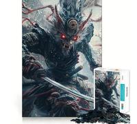 Puzzle Lupo Samurai Guerriero per Adulti,1000 Pezzi,Gioco Stimolante per la Mente,Pezzi a Incastro Perfetto,Attività Rilassante di Gruppo al Chiuso (50x75cm)