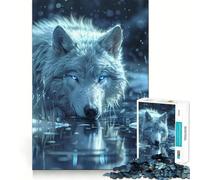 Puzzle "Lupo selvaggio nella neve" per ragazzi,1000 pezzi per un gioco di logica e divertimento,con incastri perfetti e un modo coinvolgente per passare il tempo libero (50x75cm)