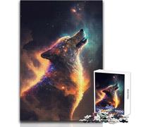Puzzle "Lupo solitario nello spazio" da 1000 pezzi per adolescenti, gioco educativo per lo sviluppo delle competenze, regalo perfetto per momenti speciali, dimensioni 38x52cm