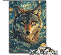 Puzzle "Lupo sotto il cielo notturno" da 2000 pezzi per adulti, giochi educativi, decorazioni per la casa e regali unici (70x100cm)