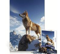 Puzzle Lupo sulla cima della montagna per ragazzi, 1000 pezzi, esercizio di logica, momenti di relax, bordi netti, (38x52cm)