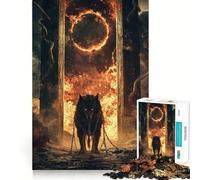 Puzzle "Lupo tra le fiamme" per adulti,1000 pezzi Divertimento e concentrazione Pezzi di dimensioni uniformi e precisi Attività per rafforzare il legame con i propri cari (38x26cm)