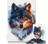 Puzzle "Lupo tra le montagne" da 1000 pezzi Gioco stimolante per la mente Incastro perfetto Divertimento accogliente in casa per tutti (50x75cm)