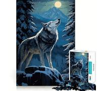Puzzle Lupo Ululante,1000 pezzi,stimolante per la mente,divertente,senza sbavature,pezzi ben tagliati,gioco per le vacanze al chiuso (38x26cm)