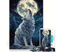Puzzle "Lupo Ululante" da 1000 pezzi,gioco di memoria,qualità premium,taglio laser,attività rilassante per serate tranquille (38x52cm)