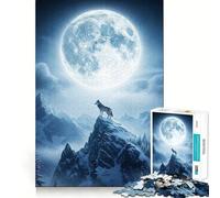 Puzzle "Lupo Ululante e Luna" per ragazzi,1000 pezzi,gioco di abilità mentale,taglio laser per un incastro perfetto,momento di tranquillità ed esercizio mentale a casa (50x75cm)