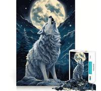 Puzzle "Lupo Ululante" per adulti,1000 pezzi,gioco stimolante per la mente,pezzi precisi e facili da incastrare,attività rilassante di gruppo al chiuso (50x75cm)