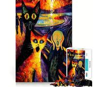Puzzle "L'Urlo dei Gatti" da 1000 pezzi per adulti, gioco di logica e relax, ideale come regalo 38x52cm