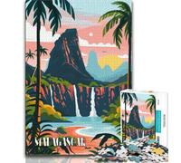 Puzzle Madagascar Falls da 1000 pezzi per adolescenti, regalo per aiutare il cervello a esercitare i giocattoli avvincenti per coltivare la pazienza, ottimo regalo 75x50cm