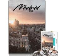 Puzzle Madrid da 1000 pezzi per adolescenti e adulti, sfida difficile antistress, migliora l'amore tra coppie, 38x26cm