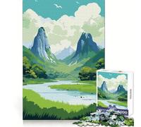 Puzzle "Maestosità delle Montagne" da 1000 pezzi per adolescenti,stimolante per la mente,ideale per i momenti di relax,con chiusura solida e regalo creativo (38x26cm)