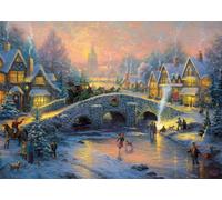 Schmidt - Puzzle Thomas Kinkade: villaggio invernale - 1000 Pezzi
