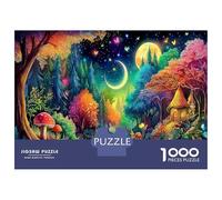 Puzzle Magic Forest with Mushroom House Jigsaw Giochi Educativi 1000 Pezzi, Casa Decorazione, Adulti Per Regalo 38x26cm/1000pcs
