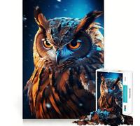 Puzzle magico a forma di gufo per adulti, 1000 pezzi, gioco di logica fine, casual, rilassante, con bordi netti, opera d'arte (50x75cm)