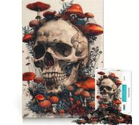 Puzzle magico a forma di teschio e fungo, 1000 pezzi, per adolescenti, gioco che stimola la logica e favorisce il gioco rilassante, con bordi di alta qualità e design da collezione 38x52cm