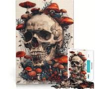 Puzzle magico a forma di teschio e fungo per adolescenti, 1000 pezzi, gioco di logica fine, passatempo rilassante, bordo netto, pezzo da collezione 50x75cm