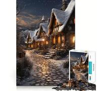 Puzzle magico "Casetta invernale" per ragazzi,1000 pezzi,gioco di sviluppo mentale,pezzi di dimensioni uniformi e precisi,attività divertente per tutta la famiglia (38x52cm)