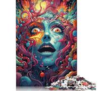 Puzzle magico colorato della strega, 100% carta di cartone riciclata, puzzle rettangolare per bambini adulti, regalo di Natale, 1000 pezzi (75x50 cm)