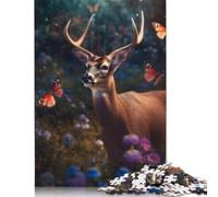 Puzzle magico con farfalle e cervi, giocattolo di carta rettangolare per bambini e bambine, regalo per la festa del papà, 1000 pezzi (26x38 cm)