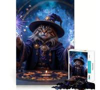 Puzzle magico del Gatto Mago per adulti,1000 pezzi,stimolante per la mente,con tagli precisi e allineamento perfetto,ideale per creare legami affettivi (50x75cm)