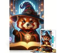 Puzzle magico del mago panda rosso per adulti, 1000 pezzi, gioco di abilità mentale, hobby tranquillo, design, assemblaggio, regalo per le vacanze (38x52cm)