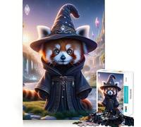 Puzzle magico del mago panda rosso per ragazzi, 1000 pezzi, gioco di abilità mentale, svago leggero, assemblaggio, regalo di alta qualità (38x52cm)