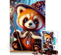 Puzzle magico del mago panda rosso per ragazzi, 1000 pezzi, sfida mentale, divertimento rilassante, taglio preciso, regalo festivo (38x52cm)