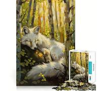 Puzzle magico della fiaba della volpe bianca,1000 pezzi,gioco di memoria,taglio di alta precisione,sfida interattiva per il cervello per la casa (50x75cm)