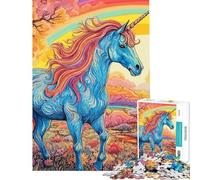 Puzzle magico unicorno da 1000 pezzi per adulti ideale per adolescenti con motivi da assemblare perfetto per l'interazione genitore-figlio per compleanni 50x75cm