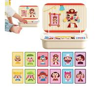 Puzzle magnetiche educative, cinque sensi per l'educazione precoce, adesivi magnetici che cambiano colore, apprendimento giocattolo con scatola di stoccaggio, bambini da 3 a 6 anni