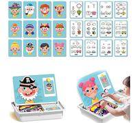 Puzzle magnetici Face Dress Up Travel Game Double Side, divertente set da viaggio magnetico Funny Face, set Math Master sicuro e resistente, giocattolo da viaggio per bambini C