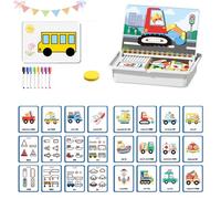Puzzle magnetici, gioco da viaggio con doppio lato, giocattolo educativo for l'apprendimento, set di matematica magnetica, sicuro e durevole, migliora la creatività e l'apprendimento.(Transportation)