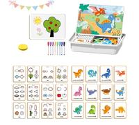 Puzzle magnetici, gioco da viaggio con doppio lato, giocattolo educativo for l'apprendimento, set di matematica magnetica, sicuro e durevole, migliora la creatività e l'apprendimento.(Dinosaur)