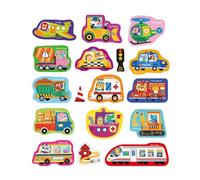 Puzzle Magnetici per | Puzzle Geometrici Interattivi | 17 Pezzi Tema Trasporto Giocattoli Educativi - per 3 4 5 6 Anni Gioco Bambino Casa Viaggio Tavolo Scuola
