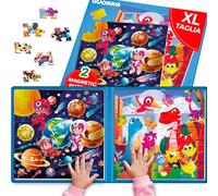 Puzzle Magnetico 3 4 Anni - Puzzle Bambini 5 6 Anni | 2x48 Pezzi Puzzle - Giochi da Viaggio - Libro Magnetico Dino et Espace - Intrattenere Bambini In Aereo - Educativo Regalo