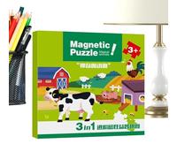 Puzzle magnetico - Carta 18 x 18 x 2 cm | Giocattolo puzzle magnetico educativo | Gioco di apprendimento prescolare per sviluppare la coordinazione occhio-mano e abilità motorie per viaggi, lezioni a