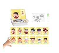 Puzzle Magnetico Del Viso - Gioco Di Viaggio Per Vestire Il Viso,Giocattoli Magnetici Da Viaggio A Doppia Faccia Con Lavagnetta E Penna | Per Bambini In Età Prescolare Per Viaggi In Auto Aereo E Strad