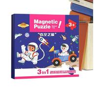 Puzzle magnetico - Giocattolo da viaggio magnetico, giochi magnetici per ragazze e bambini dai 2 ai 6 anni per l'apprendimento, l'educazione, lo sviluppo della scuola materna, l'aeroplano di viaggio