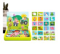 Puzzle magnetico | Giochi da tavolo a doppia faccia | Giocattolo per attività di apprendimento della fattoria educativa | per bambine e ragazze, bambini in età prescolare, viaggio in macchina, aereo,