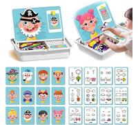 Puzzle Magnetico Giochi, Gioco di viaggio con vestire il viso con puzzle magnetici, Sviluppo della Motricità Fine E Dell'immaginazione, Puzzle Regalo Bambina 3 Anni (Men)
