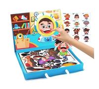 Puzzle magnetico - Gioco di ruolo magnetico double face, per vestire i volti | Per bambini ragazze adolescenti famiglia scuola scuola casa lezioni