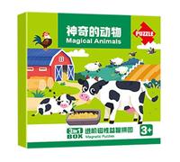 Puzzle Magnetico,Libro Puzzle Attività Educative Prima Infanzia,Giochi Magnetici Da Viaggio - Per Viaggio In Auto, Compleanno, Asilo, Sviluppo Prescolare, Ragazzi, Ragazze, Bambini Età 2-6