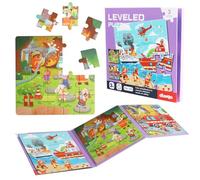 Puzzle magnetico per bambini 16-20-25 pezzi dai 3 anni puzzle educativo bambini giocattolo didattico i più piccoli giochi da viaggio auto aereo attività regalo per bambine e bambini, vigili del fuoco