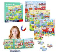 Puzzle magnetico per bambini, 25 - 30 - 42, puzzle magnetico per bambini, puzzle 3 in 1, puzzle magnetico, puzzle per auto, aereo a partire dai 3 anni in su