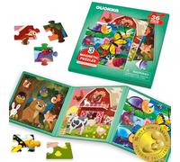 Puzzle Magnetico per Bambini 3 a 5 Anni - Gioco da Viaggio 3 a 4 Anni | Puzzle da 36 Pezzi con Animali della Fattoria e Insetti - Per Intrattenere Bambini in Aereo - Educativo Regalo dai 3 ai 5