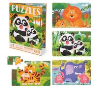 Puzzle Magnetico per Bambini, 69 Pezzi Puzzle 4-in-1 Giocattoli Animali da Puzzle in Legno Libro Giocattoli Educativi Giochi da Viaggio Regalo per Ragazzi e Ragazze 3 4 5 6 Anni