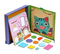 Puzzle magnetico per bambini Cartoon Puzzle geometrico per bambini Fine Motore Skills Life Scene Modello Giocattoli Educativi Primi