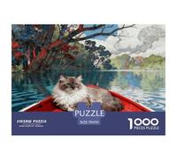 Puzzle Maine Coon 1000 Pezzi Per Bambini E Adulti, Puzzle Con Red Boat, Gioco Educativo, Regalo Compleanno 70x50cm/1000pcs